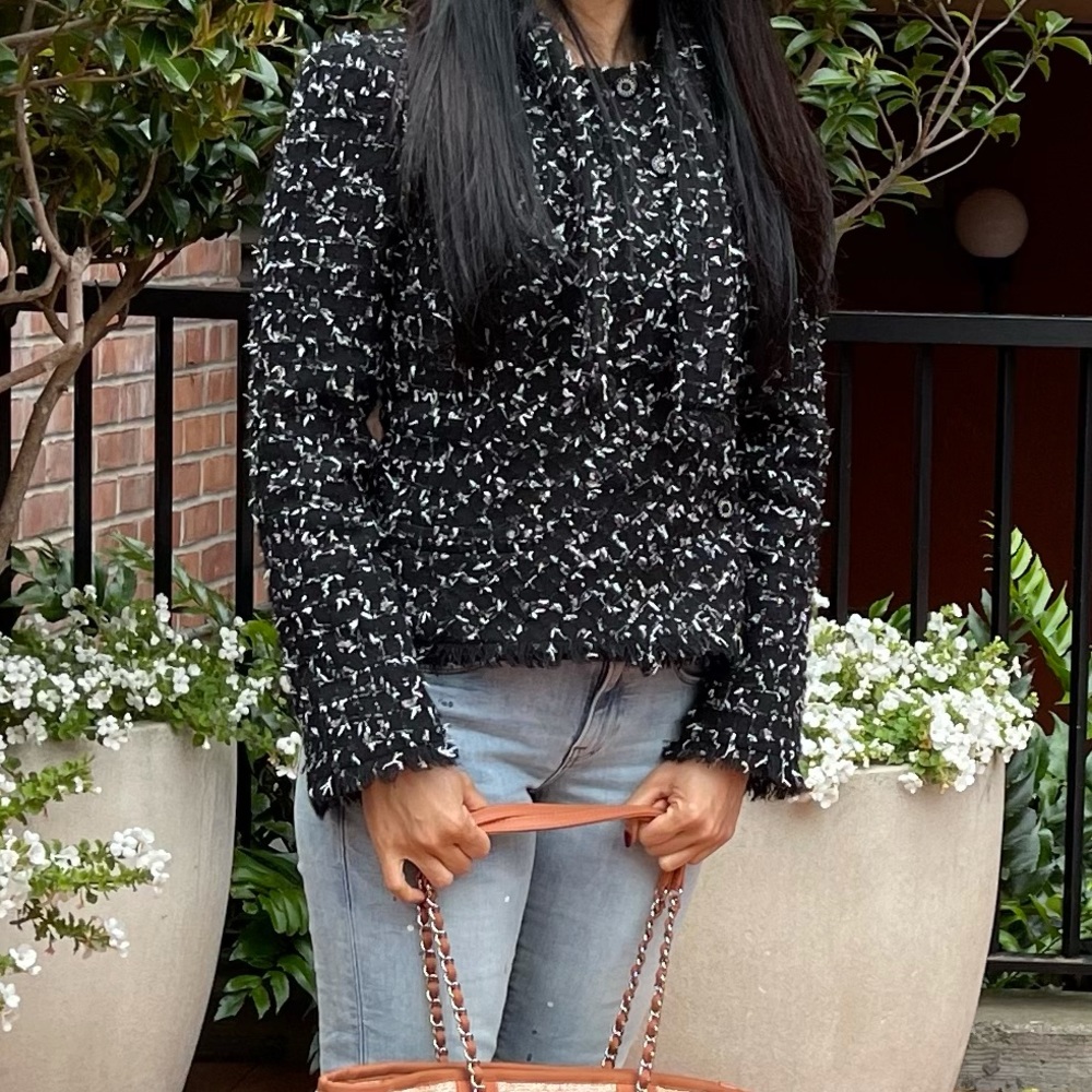 Chanel Iconic Fantasy Tweed Jacket Fringe Hem